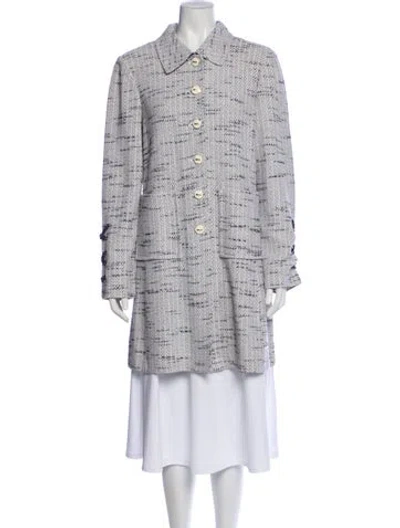 Pre-owned St John Wool Tweed Pattern Evening Jacket W/ Tags In Neutral
