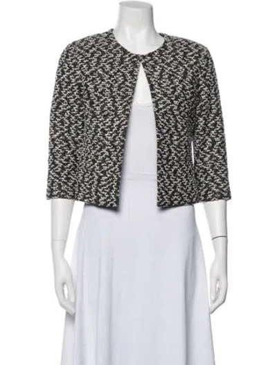 Pre-owned St John Wool Tweed Pattern Jacket In Multicolor