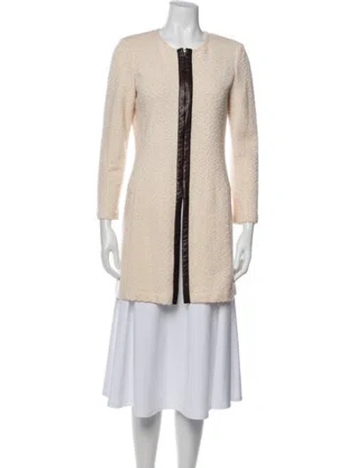 Pre-owned St John Wool Tweed Pattern Jacket In Neutral