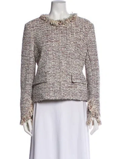 Pre-owned St John Wool Tweed Pattern Jacket W/ Tags In Neutral