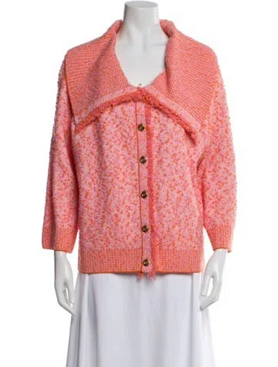 Pre-owned St John Wool Tweed Pattern Jacket W/ Tags In Pink
