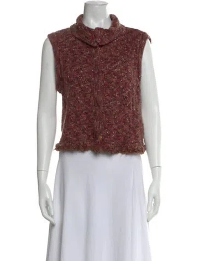 Pre-owned St John Wool Tweed Pattern Sweater In Multi