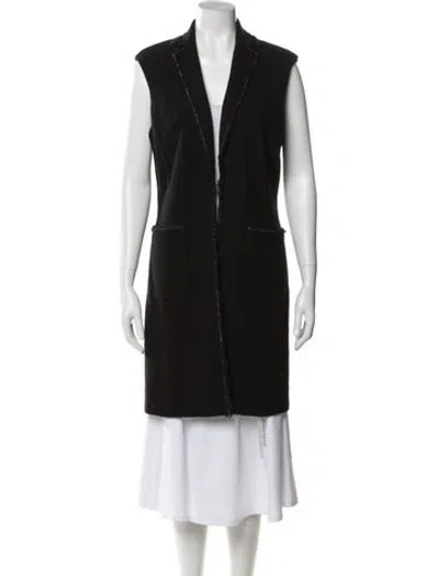 Pre-owned St John Wool Vest In Black