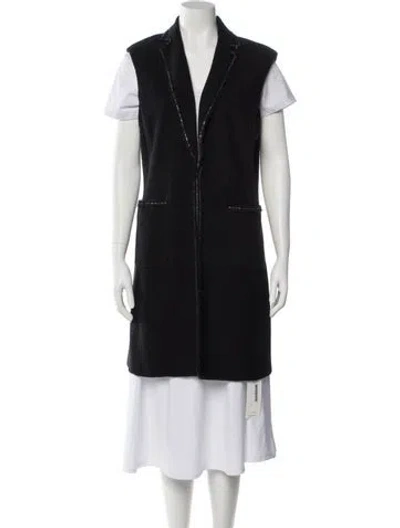 Pre-owned St John Wool Vest In Black