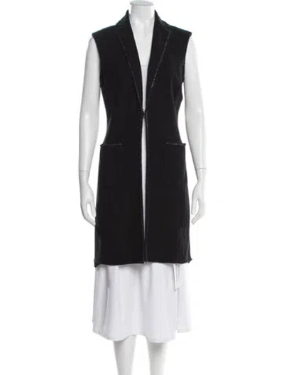 Pre-owned St John Wool Vest In Black