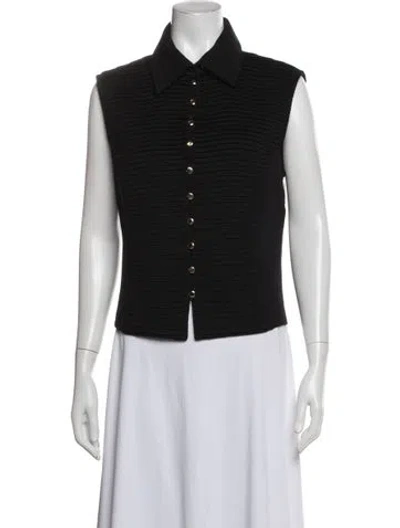 Pre-owned St John Wool Vest In Black