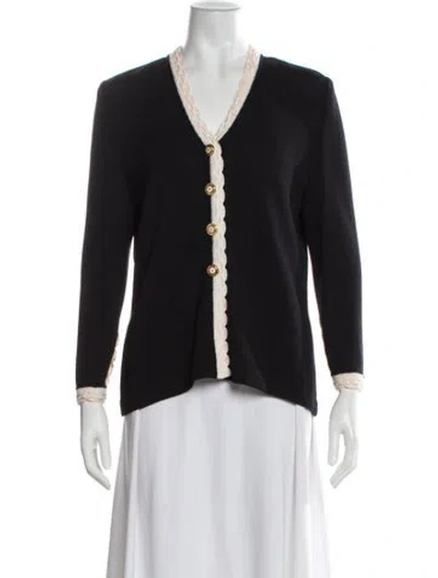 Pre-owned St John Wool V-neck Sweater