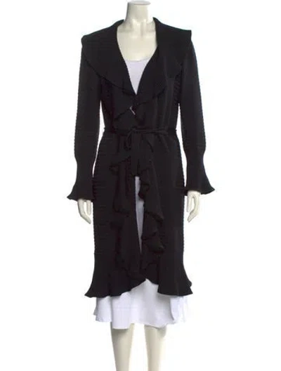 Pre-owned St John Wool V-neck Sweater In Black