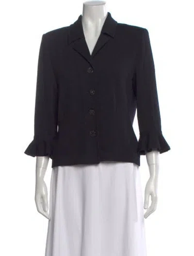 Pre-owned St John Wool V-neck Sweater In Black