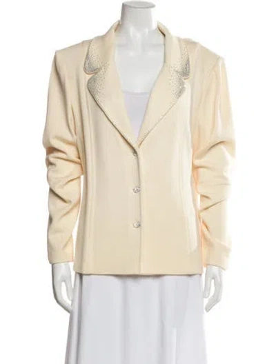 Pre-owned St John Wool V-neck Sweater In Neutral