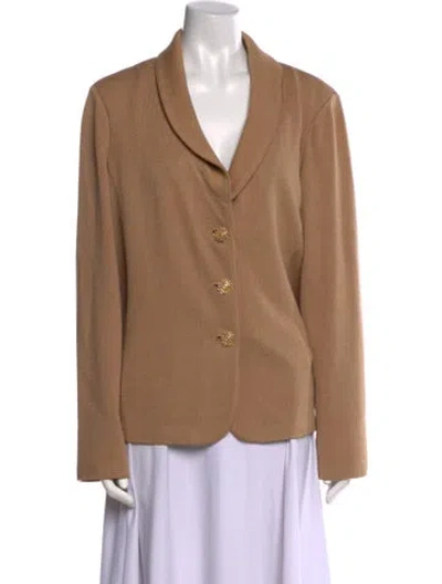 Pre-owned St John Wool V-neck Sweater In Neutral