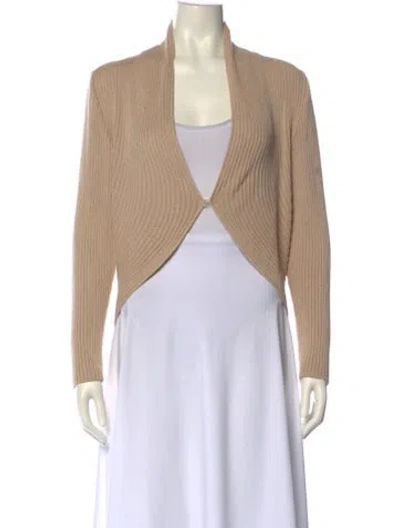 Pre-owned St John Wool V-neck Sweater In Neutral