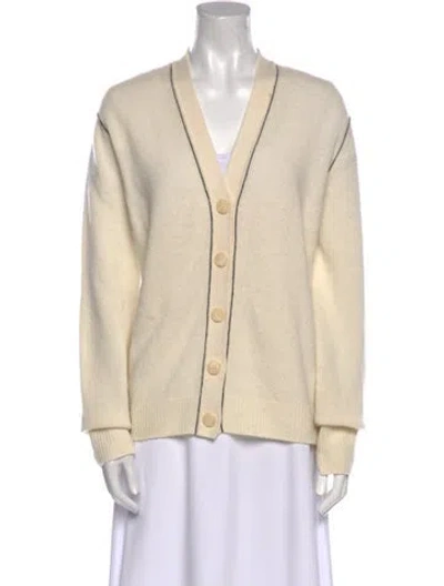 Pre-owned St John Wool V-neck Sweater In Neutral
