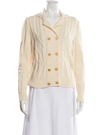 Pre-owned St John Wool V-neck Sweater In Neutral