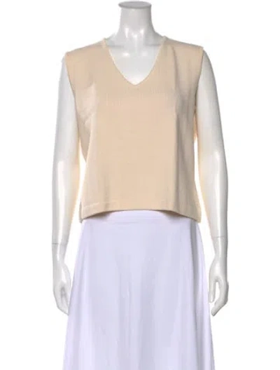 Pre-owned St John Wool V-neck Sweater In Orange