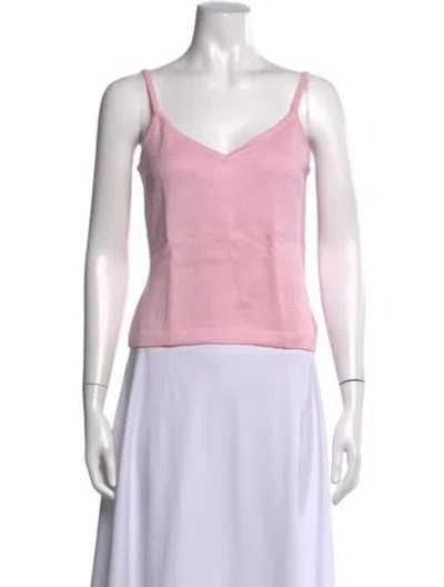 Pre-owned St John Wool V-neck Sweater W/ Tags In Pink