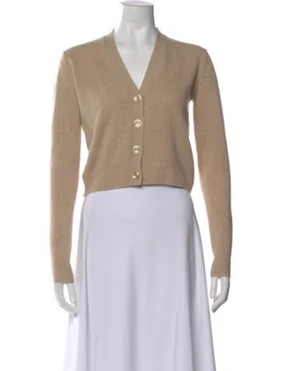 Pre-owned St John Wool V-neck Sweater In Yellow