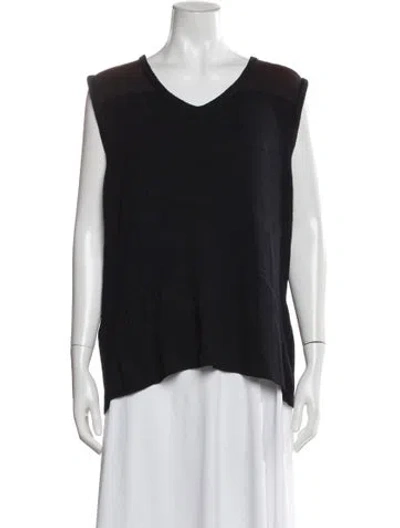 Pre-owned St John Wool V-neck Top In Blue