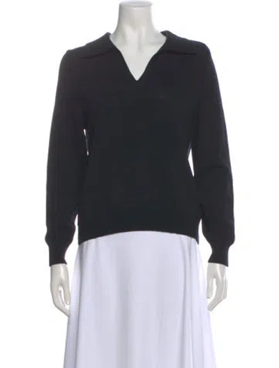 Pre-owned St John Wool V-neck Top In Gray