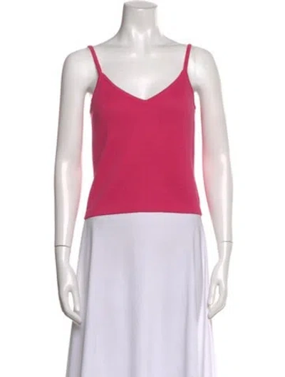 Pre-owned St John Wool V-neck Top In Pink