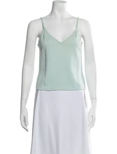 Pre-owned St John Wool V-neck Top In Purple
