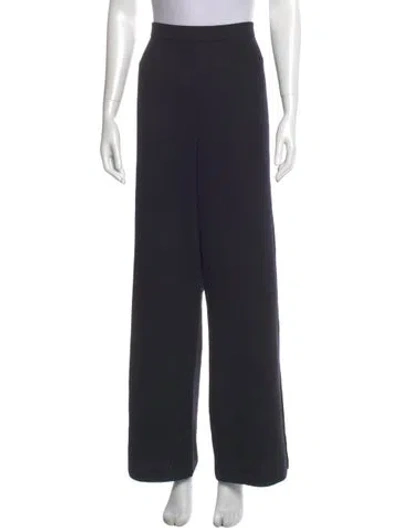 Pre-owned St John Wool Wide Leg Pants In Black