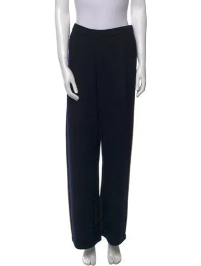 Pre-owned St John Wool Wide Leg Pants In Black