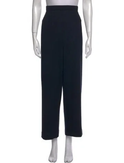 Pre-owned St John Wool Wide Leg Pants In Black