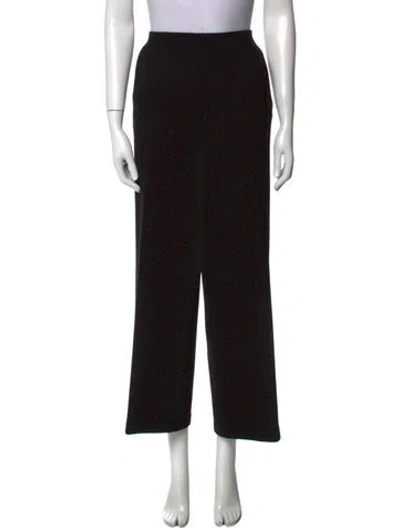 Pre-owned St John Wool Wide Leg Pants In Black