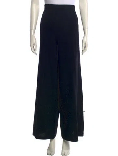 Pre-owned St John Wool Wide Leg Pants In Black