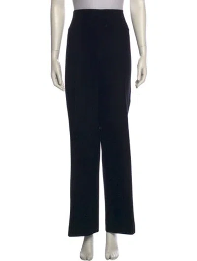 Pre-owned St John Wool Wide Leg Pants In Black