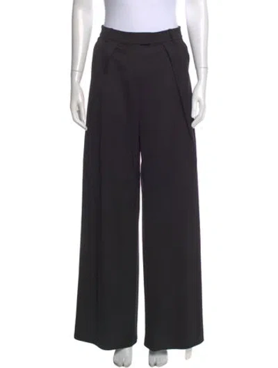 Pre-owned St John Wool Wide Leg Pants In Black