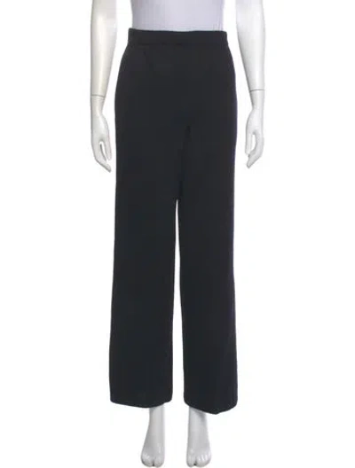 Pre-owned St John Wool Wide Leg Pants In Black