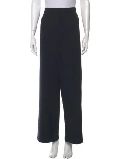 Pre-owned St John Wool Wide Leg Pants In Black