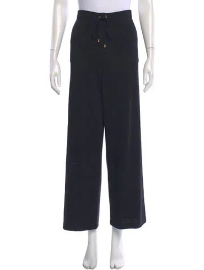 Pre-owned St John Wool Wide Leg Pants In Black