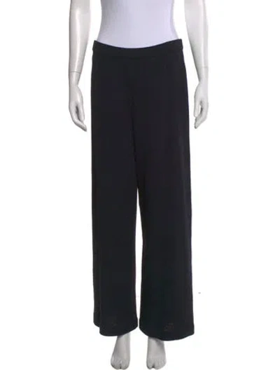 Pre-owned St John Wool Wide Leg Pants In Black