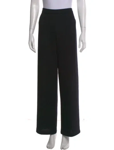 Pre-owned St John Wool Wide Leg Pants In Black