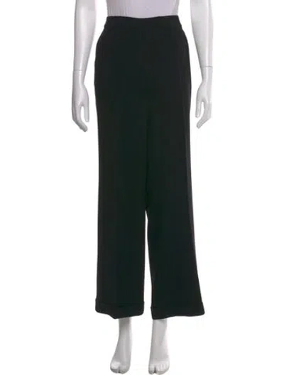 Pre-owned St John Wool Wide Leg Pants In Black