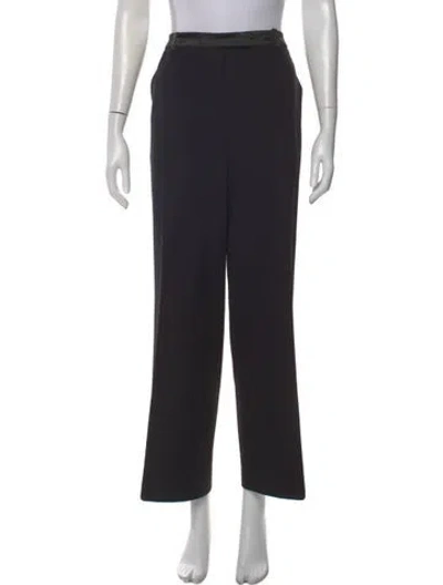 Pre-owned St John Wool Wide Leg Pants In Black