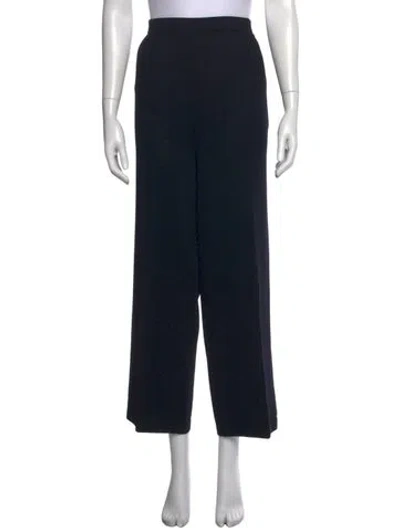 Pre-owned St John Wool Wide Leg Pants In Black