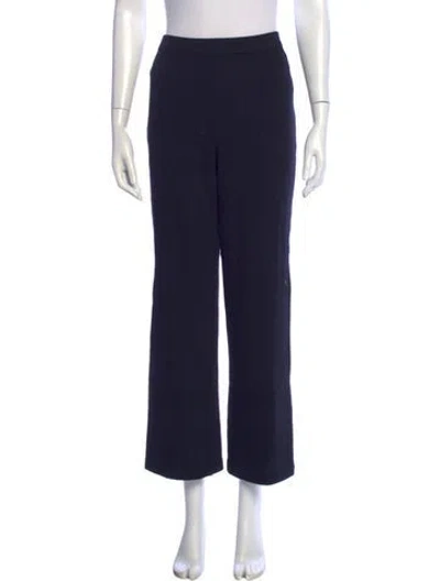 Pre-owned St John Wool Wide Leg Pants In Black