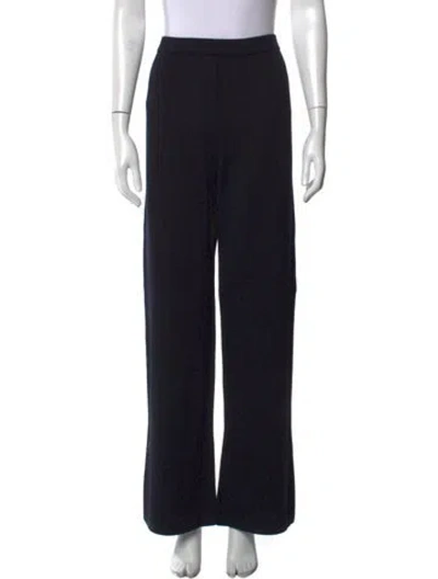 Pre-owned St John Wool Wide Leg Pants In Black
