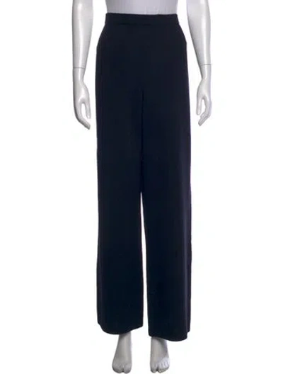 Pre-owned St John Wool Wide Leg Pants In Black