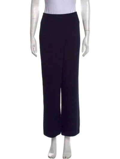 Pre-owned St John Wool Wide Leg Pants In Black