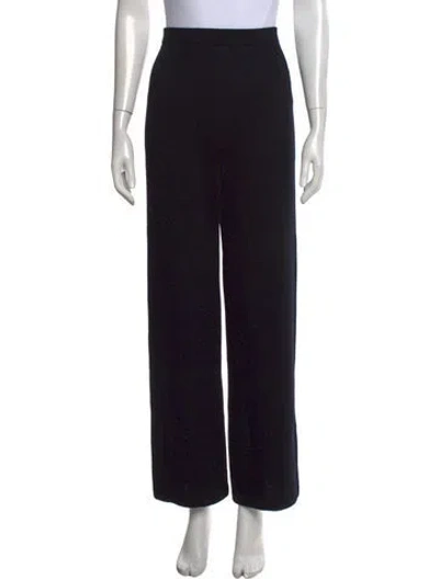 Pre-owned St John Wool Wide Leg Pants In Black