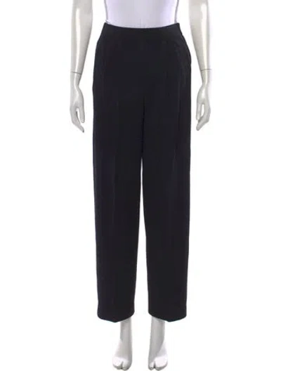 Pre-owned St John Wool Wide Leg Pants In Black