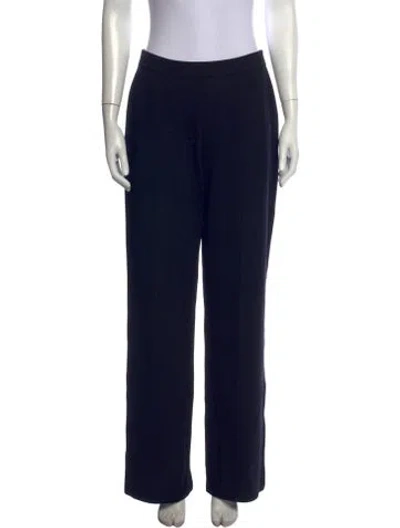 Pre-owned St John Wool Wide Leg Pants In Black