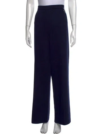 Pre-owned St John Wool Wide Leg Pants In Black