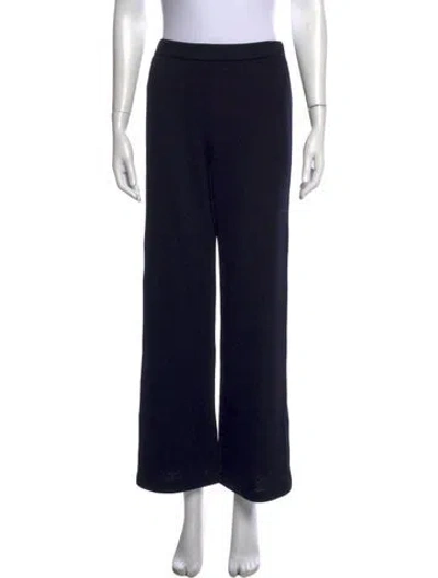 Pre-owned St John Wool Wide Leg Pants In Black