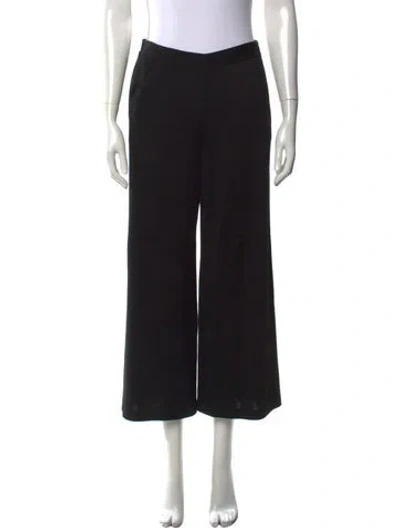 Pre-owned St John Wool Wide Leg Pants In Black